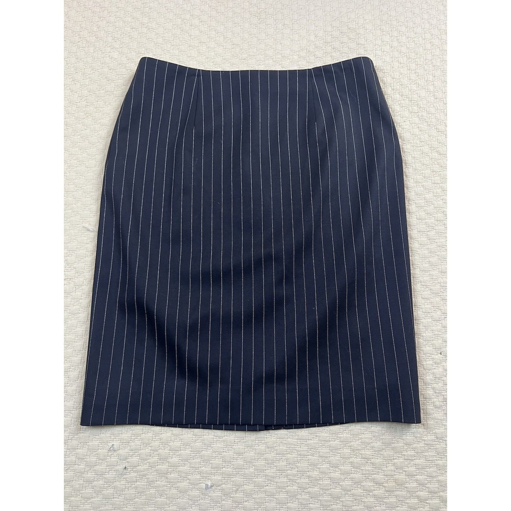 Polo Ralph Lauren Pencil Skirt Wool Pinstripe | Black | Women's Size 2